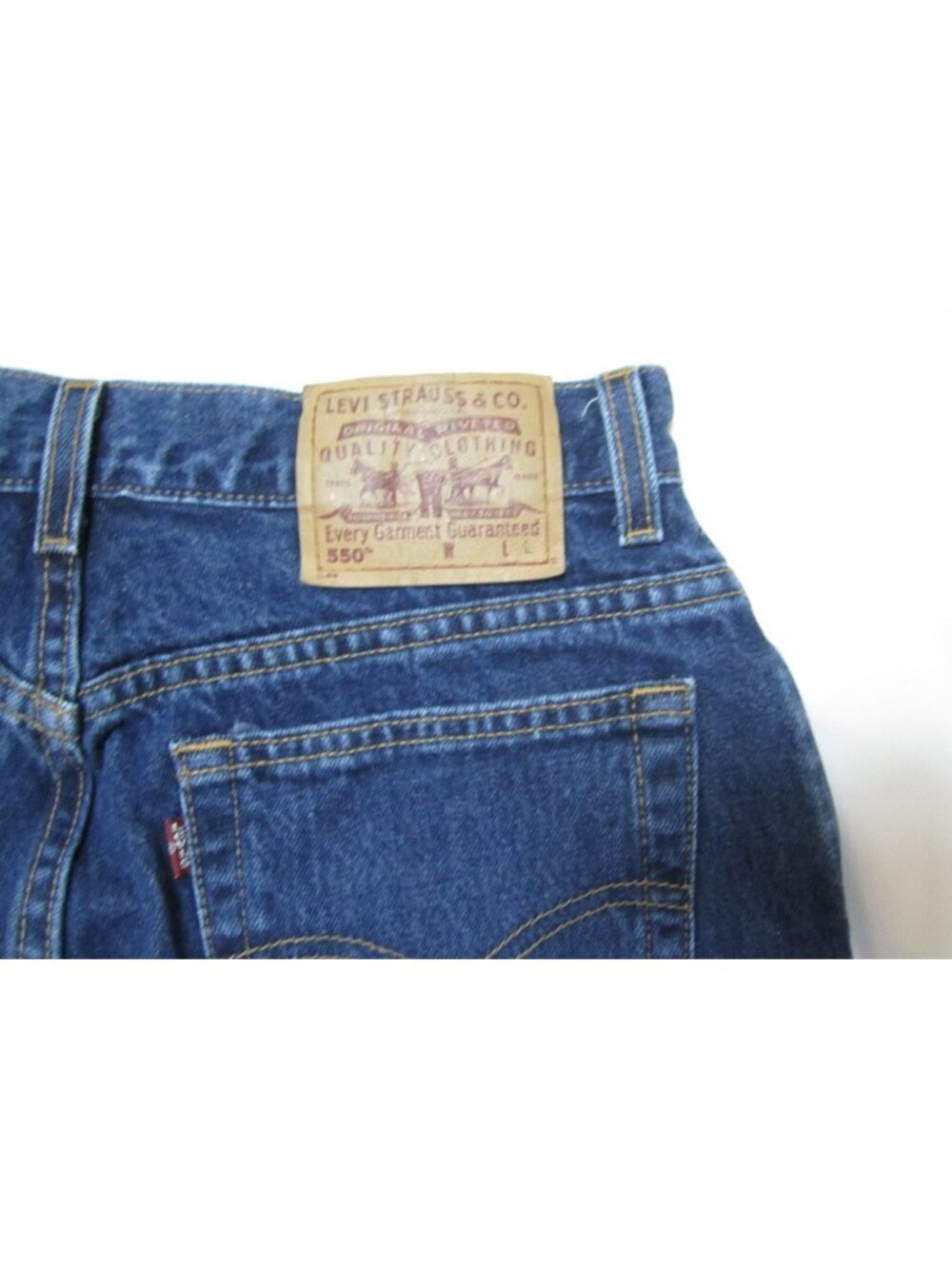 Vtg 90s Levis 550 High Waist Mom Jeans 31x31 Made in‎ USA Dark Batwing Tapered